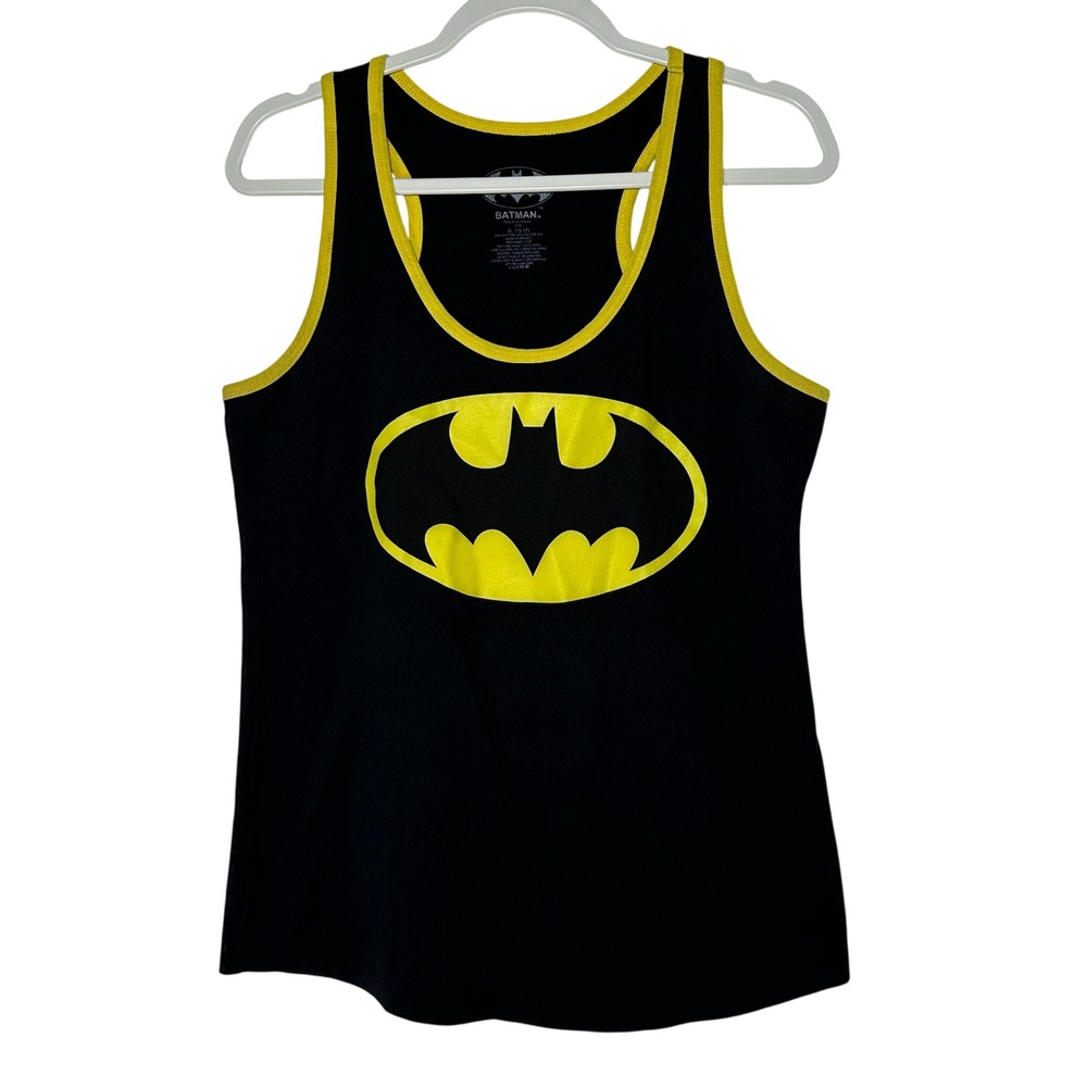 Batman DC Comics Graphic Racerback Tank Top‎ Black Yellow XL